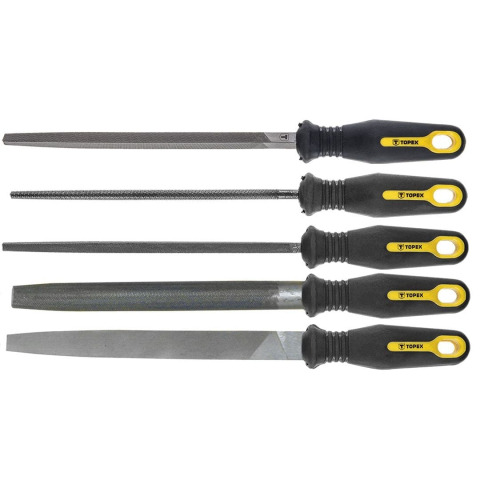 Topex Metaalvijlenset 5 Delig 200mm Grofte 2 T12 Staal