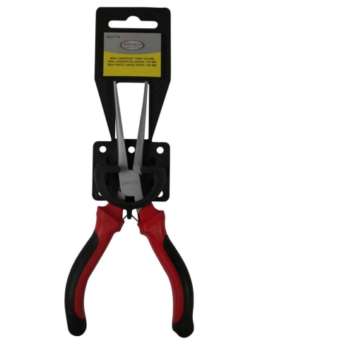 Benson Mini Naaldbektang - Rechte Bek - 150 mm - Rood/Zwart