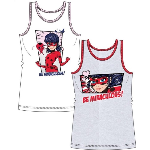 Miraculous Ladybug hemd - set van 2 - wit+grijs - maat 122/128