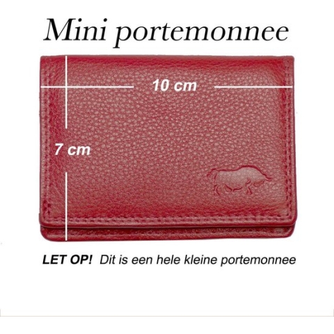 Dames Portemonnee Mini Rood Leer - Dames Portemonnee Rood Extra Klein