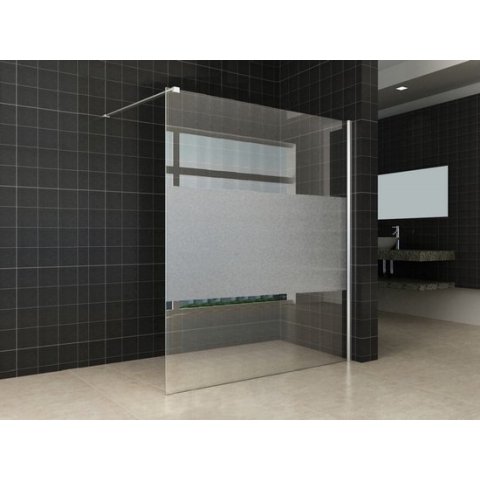 Sanifun douchewand Renzo 1600 x 2000 NANO glas met strook mat glas