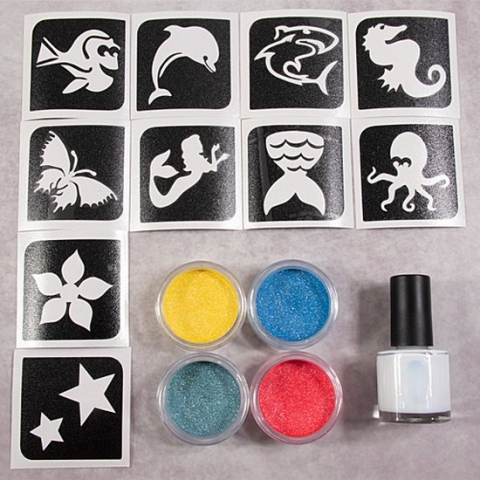 Grimas Sparkling Aqua Set - glitter tattoo set