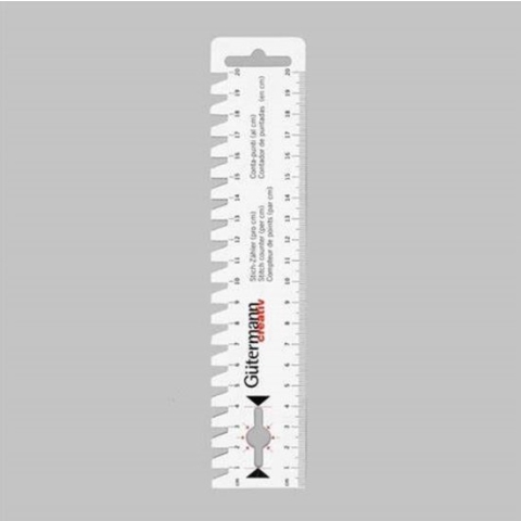 Gutermann handmaat - 22x4,5cm liniaal - wit - metermaatje