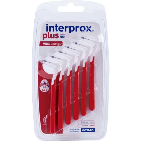 6x Interprox Plus Mini Conical 2-4 mm Rood blister à 6 ragers