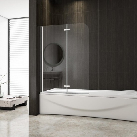 Aica Sanitair Douchewand - 2-delig Draaibaar - 90 x140 cm - Transparant Glas