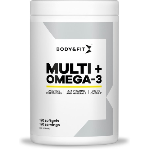 Body & Fit Multi + Omega 3 - Complete Multivitamine - Vitamine / Mineralen / Omega 3 - 120 Capsules (4 maanden)