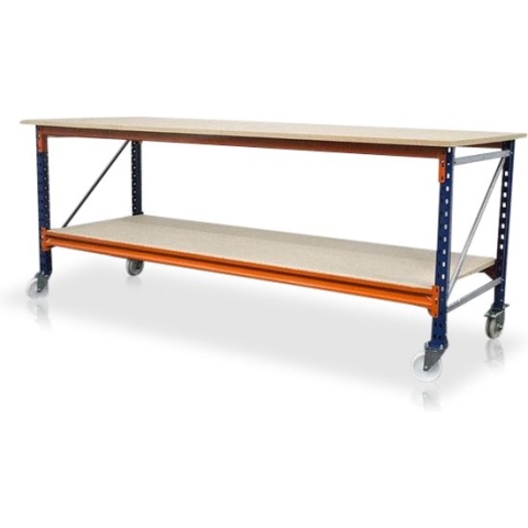 Paktafel - Werkbank verrijdbaar met multiplex werkblad MR22V
