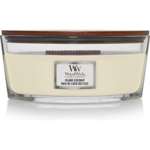 WoodWick Heartwick Flame Ellipse Geurkaars - Island Coconut