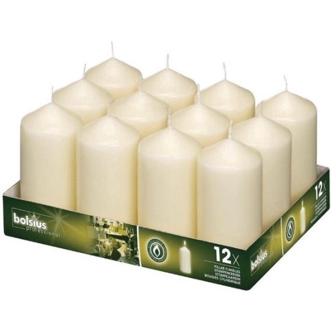 Bolsius Stompkaarsen Ivoor 120(H)mm (12 Stuks) - Bolsius DB087