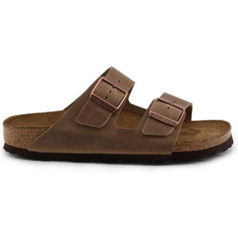 Birkenstock Arizona FL WB Narrow Unisex Slippers - Tabacco Brown - Maat 37