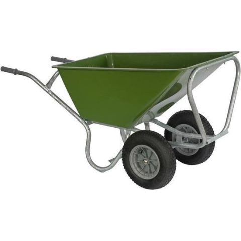 Hummer stal kruiwagen 160ltr Dubbele Wielen