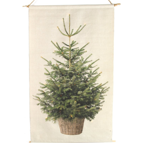 Countryfield Wanddoek Kerstboom met LED - 60 x 110 cm