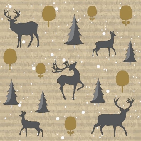 Duni Servetten Deer Forest 3-laags 24 X 24 Cm Bruin 20 Stuks