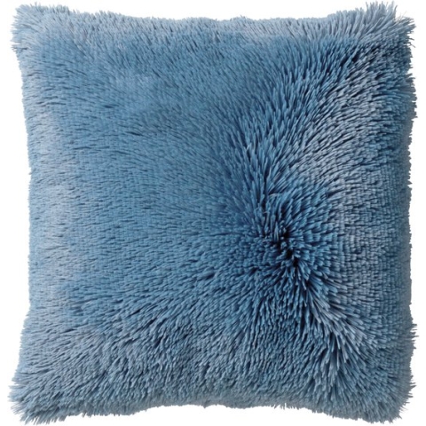 Dutch Decor FLUFFY - Kussenhoes 60x60 cm - superzacht - XL kussensloop - Provincial Blue - blauw - met rits