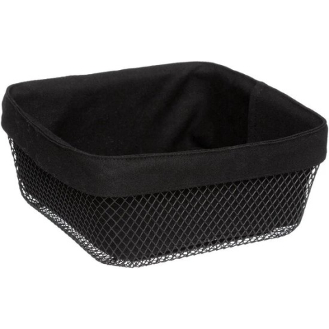 5Five - Broodmand Bistro plus - metaal/stof - zwart - 25 x 11 cm - vierkant