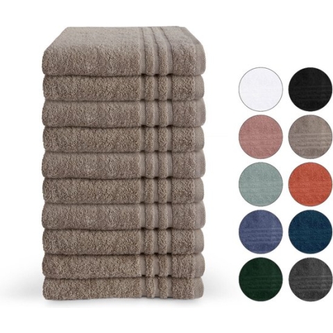 Byrklund handdoeken 50 x 100 - set van 10 - Hotelkwaliteit - Taupe