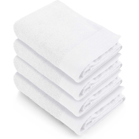 Walra handdoeken 60x110 Soft Cotton - 4-delig - Badhanddoeken 550 g/m² - 100% Katoen - Handdoekenset Wit