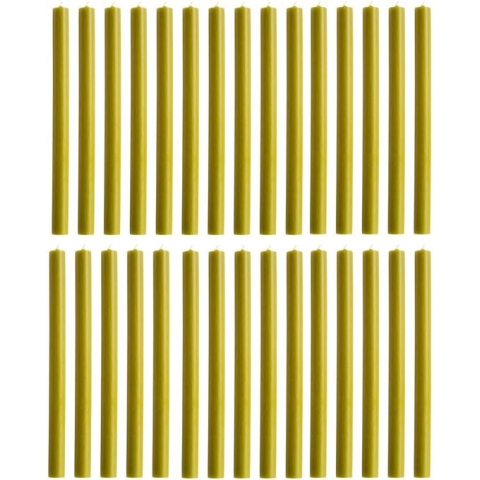 Rustik Lys chique lange dinerkaarsen pak van 30 stuks 2.1 x 30 cm kleur Oker