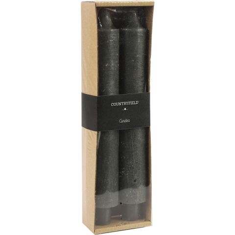 Decostar - Set van 2 kaarsen - 25cm - Grijs - kaarsen - kaars