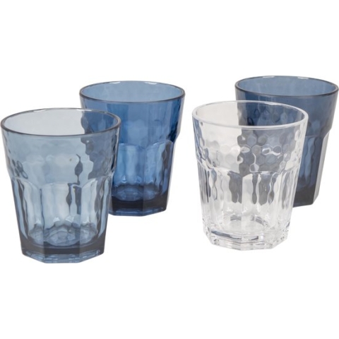 Bo-Camp 200 ml - Mix & Match - 4 stuks - 200 ml - Blauw - Campingglas