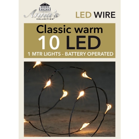 Anna Collection draadverlichting - zwart- 10 leds- warm wit - 100 cm