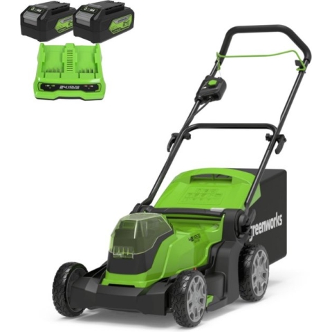 Greenworks G24X2LM41K4X - 48 VOLT (2X24 VOLT) ACCU MAAIER MET 2 ACCU'S EN OPLADER