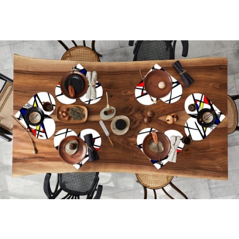 Onderleggers - Placemats - Placemats hartje - Patronen - Abstract - Kunst - 6 stuks