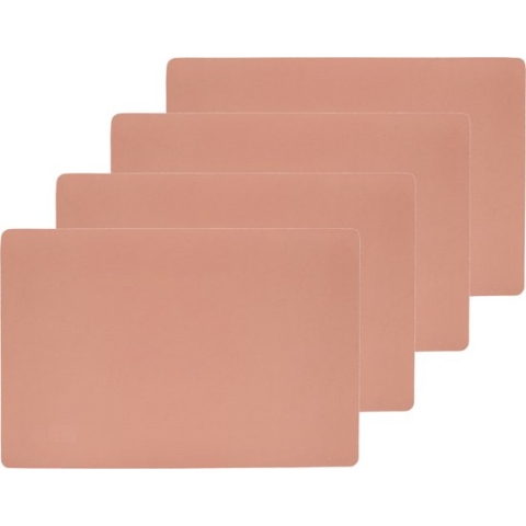 Zeller placemats lederlook - 10x - 45 x 30 cm - zalmroze