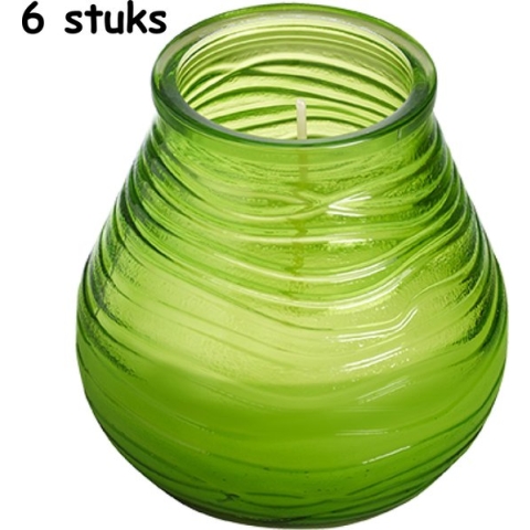 Bolsius Lowbois Windlichtkaars - Lime groen - 6 stuks