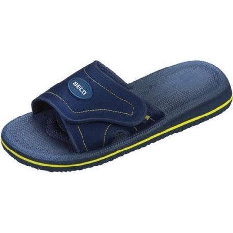 Beco Badslippers Met Klittenband Unisex Blauw/geel Maat 45