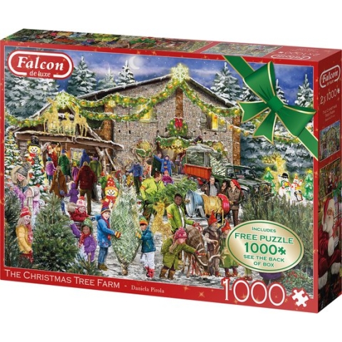 Falcon de luxe The Christmas Tree Farm 2x1000 stukjes - Legpuzzel