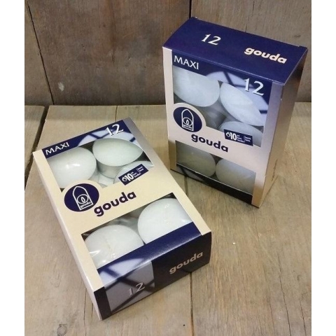 Gouda Theelichten Maxi - 10 uur - 4x Doos a 12 stuks
