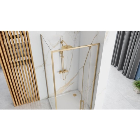 REA Rapid Draaideur 90 x 195 cm t.b.v. Rapid Zijwand - 6 mm - Glans Goud