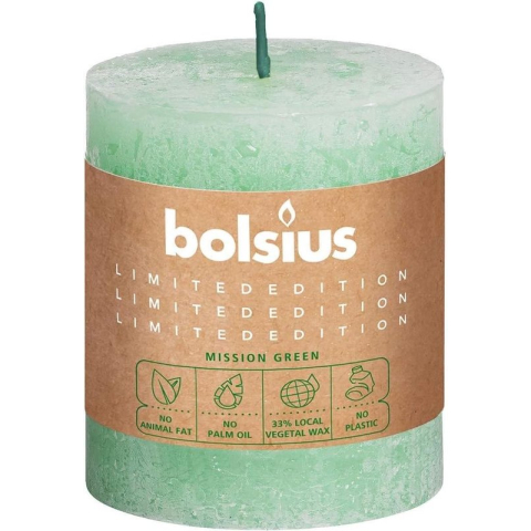 Bio Kaars - Bolsius Rustiek Stompkaars - Divine Earth Water - 80/68mm