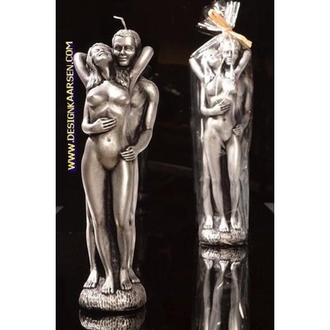 Vrouw en Man kaars, H: 29 cm, ZILVER