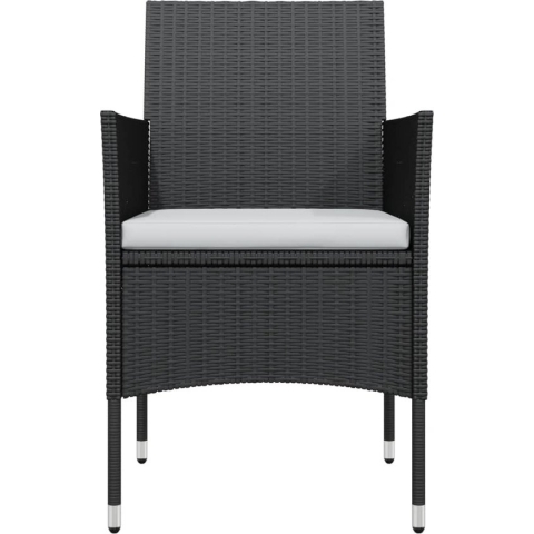 vidaXL-3-delige-Tuinset-met-kussens-zwart