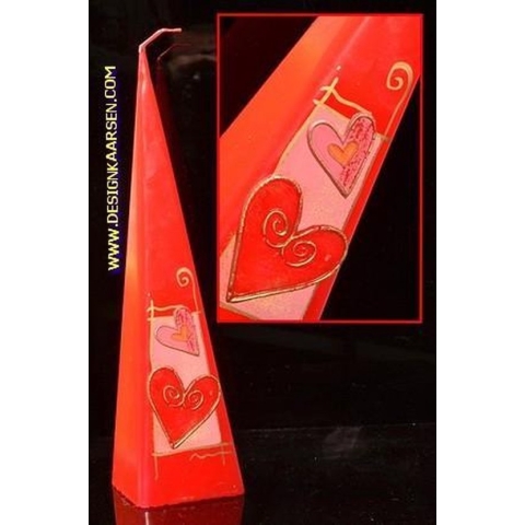Harten Duet, Piramide kaars, 33 cm