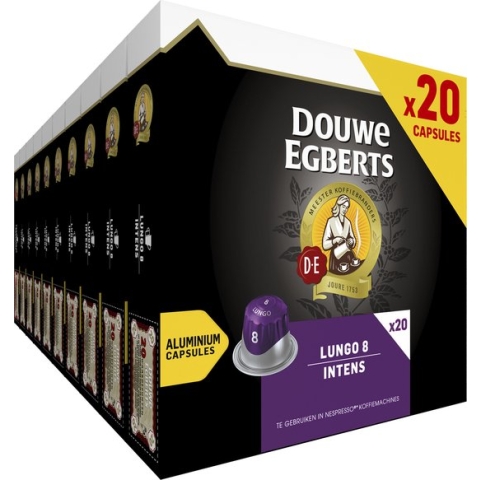 Douwe Egberts Lungo Intens Koffiecups - Intensiteit 8/12 - 10 x 20 capsules