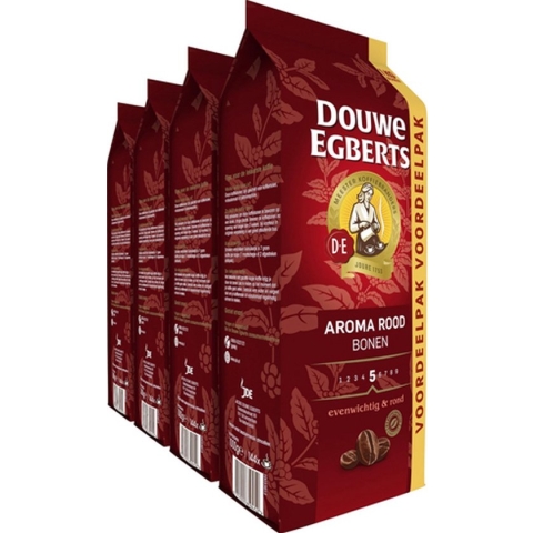 Douwe Egberts Aroma Rood Koffiebonen - Extra grote verpakking 4 x 1000 gram