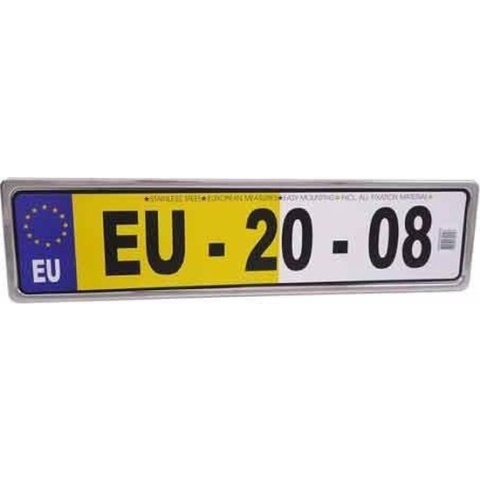 Kentekenplaat - houder - RVS - EU maat