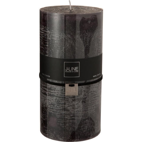 J-Line Cilinderkaars Zwart/Bruin Xxl Cm-140U - 6 stuks