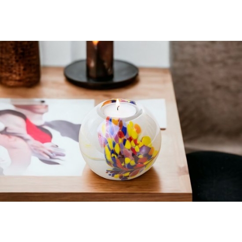 Mini Urn Waxinelichthouder ''White & Multicolor''