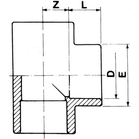 PVC T-stuk 90° 2 x Ø110 x Ø50 PN16