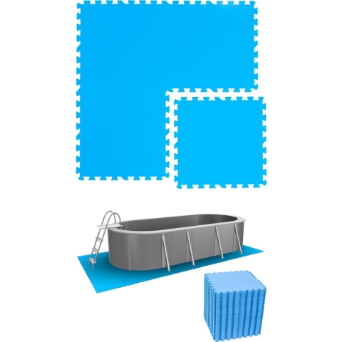 11.2 m² Poolmat - 52 EVA schuim matten 50x50 outdoor poolpad - schuimrubber ondermatten set