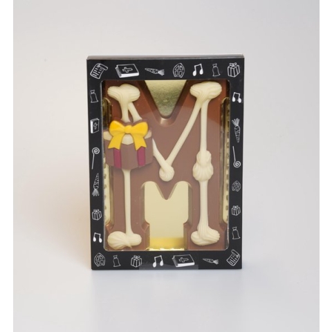 Luxe Gedecoreerde Melk Chocolade Letter M - 20 x 240 Gram