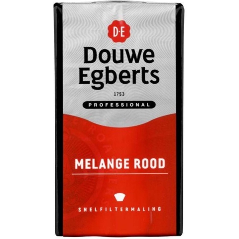Koffie Douwe Egberts snelfiltermaling Melange Rood 500gr - 6 stuks