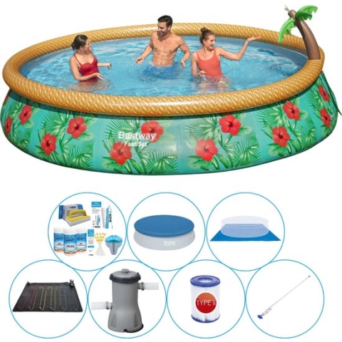 Fast Set Paradijs Bloemen Rond 457x84 cm - Zwembad Set