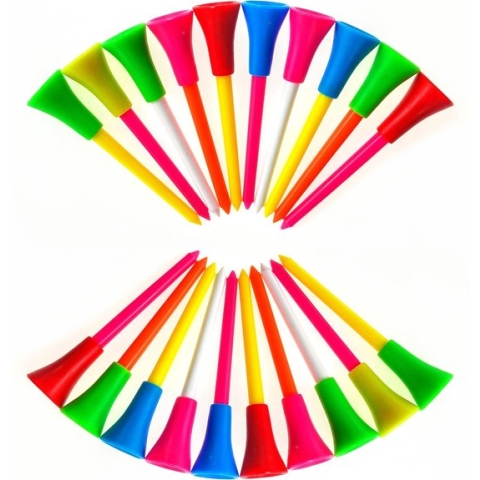 Golf Tees Kunststof - Golf Accessoires - Golf Tees Plastic - 83mm - 20 stuks - VERBETERDE KWALITEIT!!