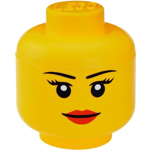 Opbergbox Iconic Hoofd Girl 24 cm, Geel - LEGO
