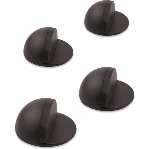 Deurstoppers - zelfklevend - 4 stuks - zwart - diameter 4,5cm - hoogte 2,5cm